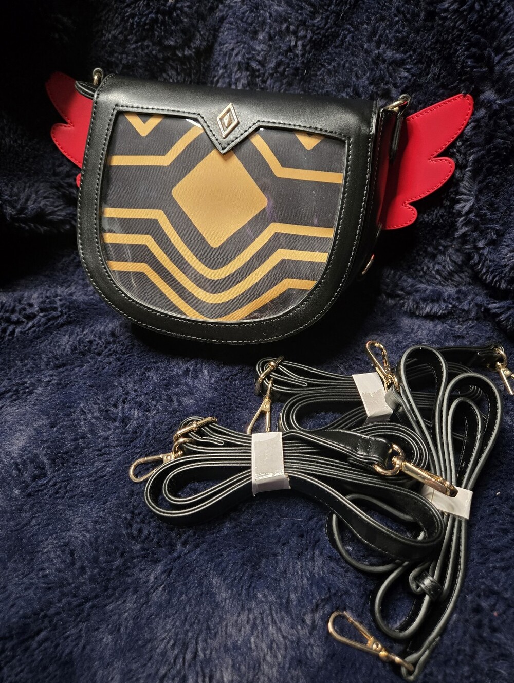 Hawks My Hero Academia ITA Pin Bag with Red Wing Accents